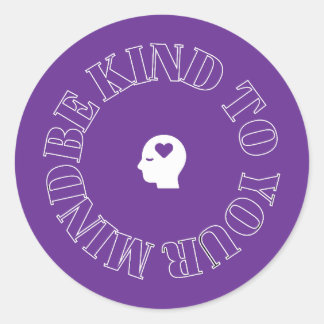 Sei freundlich zu deinem Geist Lila Kreis Aufklebe Runder Aufkleber
