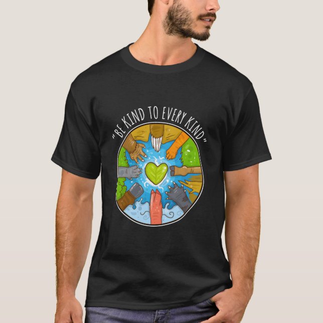 Sei freundlich zu jeder Art für Vegetarier Veganer T-Shirt (Vorderseite)