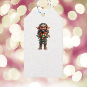 Sei froh Weihnachten Elf White Gift Tags Geschenkanhänger
