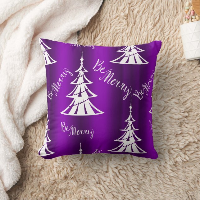 Sei frohe Lila Weihnachten Kissen (Decke)