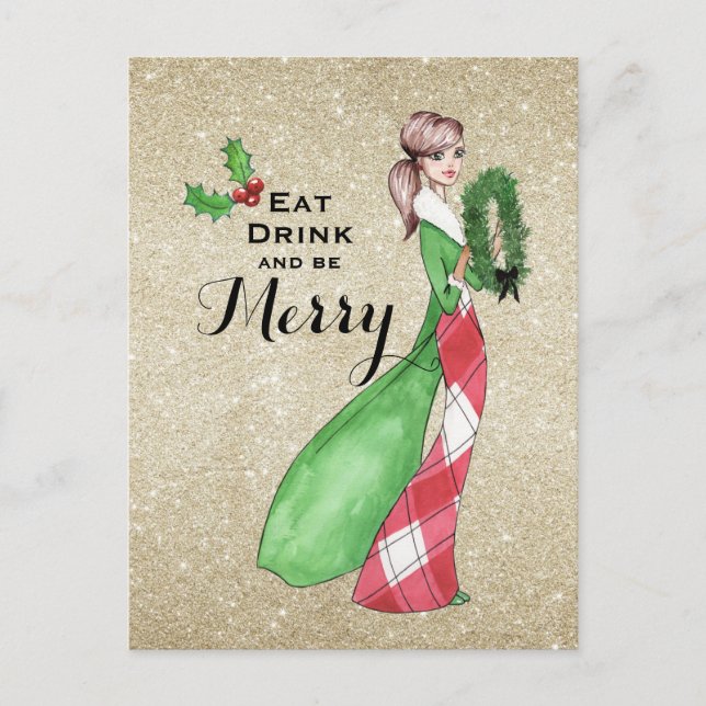 Sei frohe Weihnachts-Grußkarte Postkarte (Vorderseite)
