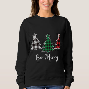 Sei frohe Weihnachtsbaumen Niedlich Buffalo Karier Sweatshirt