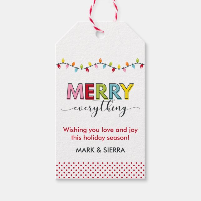 Sei fröhlich bunter Spaß Moderne Weihnachtsgeschen Geschenkanhänger (Vorderseite)