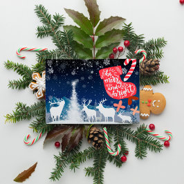 Sei fröhlich und strahlt ein magisches Weihnachtsf Feiertagskarte