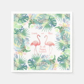 Sei für immer glücklich! Fairy Tale Two Pink Flami Serviette