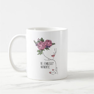 Sei furchtlos authentisch Rosen  Kaffeetasse