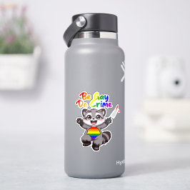 Sei Gay Do Crime LGBTQ+ Pride Raccoon Aufkleber