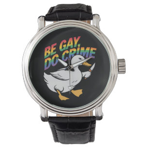 Sei Gay, Mach Verbrechen Lustige Gans Regenbogen S Armbanduhr