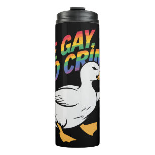 Sei Gay, Mach Verbrechen Lustige Gans Regenbogen S Thermosbecher