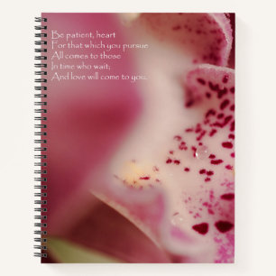 Sei geduldig Herz - Orchidee Notizbuch