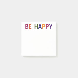 Sei glücklich Bunt 3 x 3 Post-it Klebezettel
