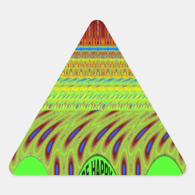 Sei glücklich bunt Polka Dot Motif Geschenk Dreieckiger Aufkleber (Vorderseite)