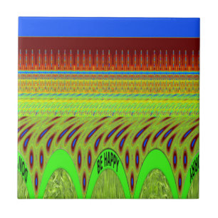 Sei glücklich bunt Polka Dot Motif Geschenk Fliese