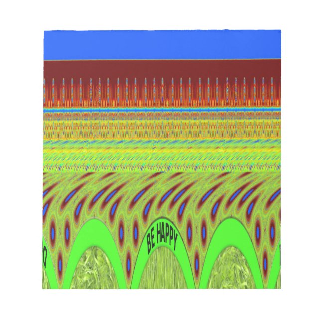 Sei glücklich bunt Polka Dot Motif Geschenk Notizblock (Vorderseite)