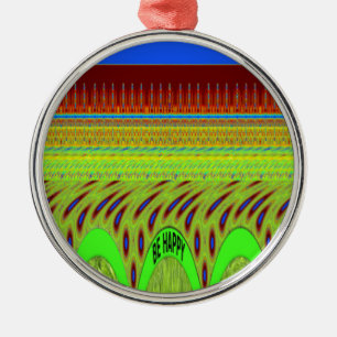 Sei glücklich bunt Polka Dot Motif Geschenk Silbernes Ornament