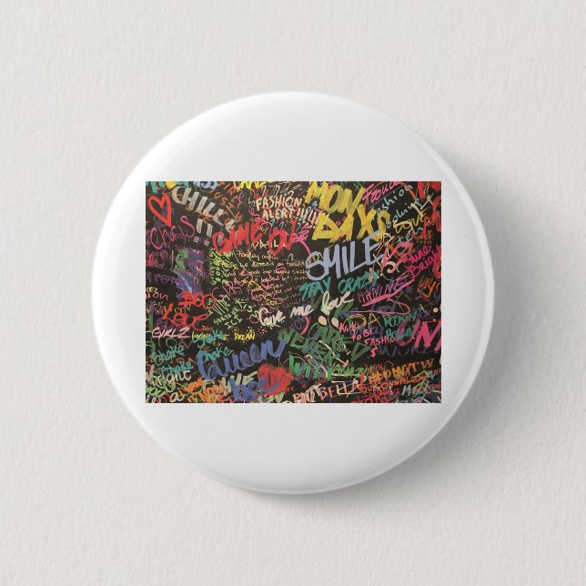 Sei glücklich graffiti button (Vorderseite)
