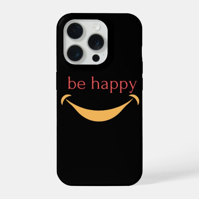 Sei glücklich iphone 15 pro case ästhetisches Läch Hülle (Rückseite)