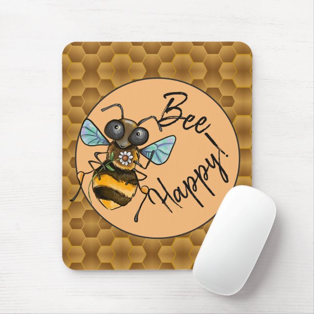 Sei glücklich! Niedliche Honigbiene Mousepad (Mit Mouse)