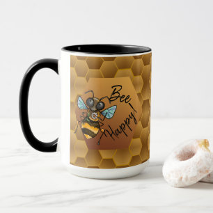 Sei glücklich! Niedliche Honigbiene Tasse