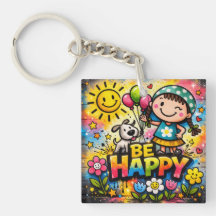 Sei glücklich Schlüsselanhänger