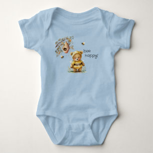 Sei glücklich! Teddy Bear in Humbelkostüm Baby Strampler