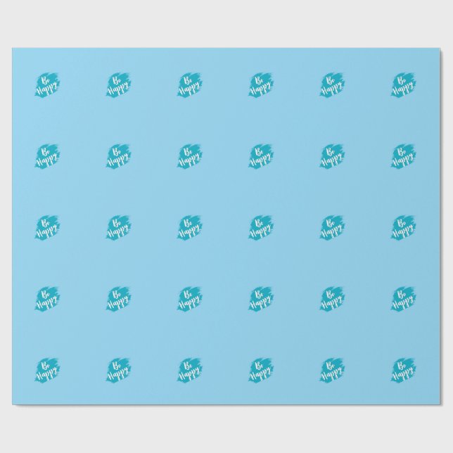 sei glücklich Text Geschenkpapier (Flach)