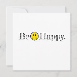 Sei glücklich Typografie lächeln Gesicht Emoji Mitteilungskarte