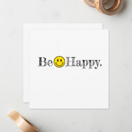 Sei glücklich Typografie lächeln Gesicht Emoji Mitteilungskarte