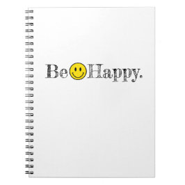 Sei glücklich Typografie lächeln Gesicht Emoji Notizblock