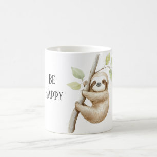 Sei glückliche Faultier im Baum Kaffeetasse