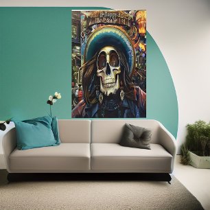Sei glücklicher Skull AI Art Poster