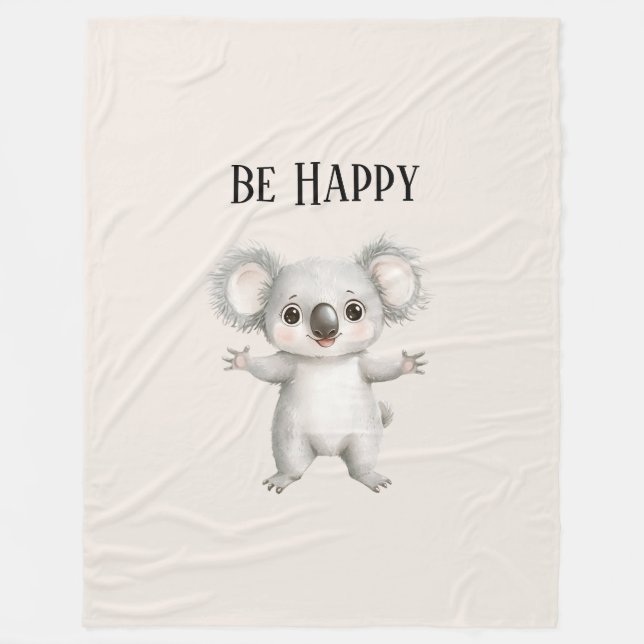 Sei Glückliches Koala Bär Fleecedecke (Vorderseite)