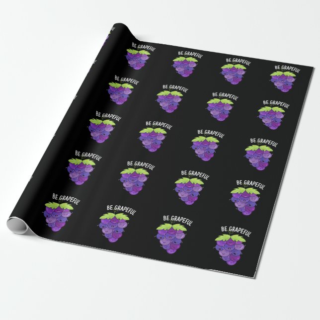 Sei grapeful Funny Grape Bunch Pub Dark BG Geschenkpapier (Ungerollt)