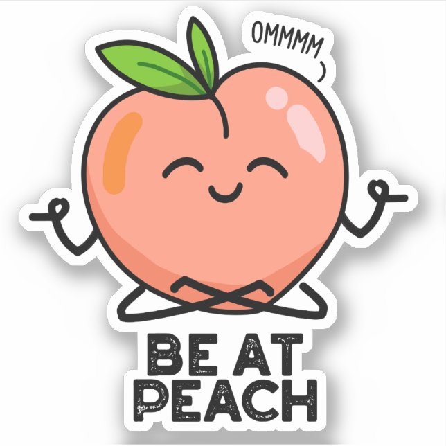 Sei im Peach Funny Fruit Pub Aufkleber (Vorderseite)