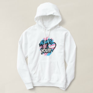 "Sei immer du selbst" Trans-Stolz-Herz Hoodie