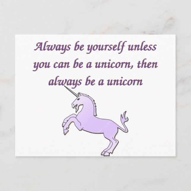 Sei immer ein Einhorn Postkarte (Vorderseite)
