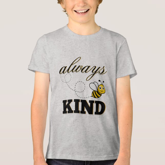 "Sei immer freundlich" T-Shirt Tri-Blend Shirt (Vorderseite)