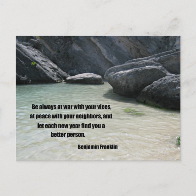 Sei immer im Krieg mit deinen Lastern... Postkarte (Vorderseite)