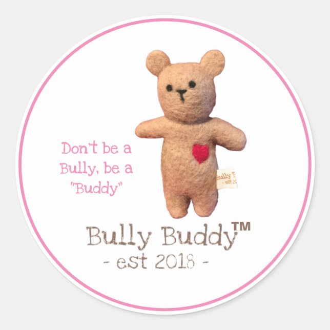Sei kein Bully Bully Buddy Pink Runder Aufkleber (Vorderseite)