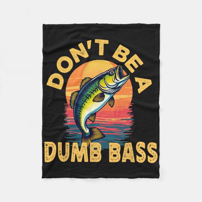 Sei kein dummer Fisch Lustiger Papa-Angler  Fleecedecke (Vorderseite)