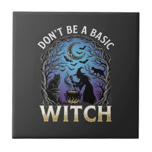 Sei keine einfache Hexe Halloween Kessel schwarze Fliese
