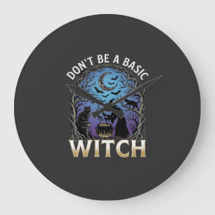 Sei keine einfache Hexe Halloween Kessel schwarze Große Wanduhr
