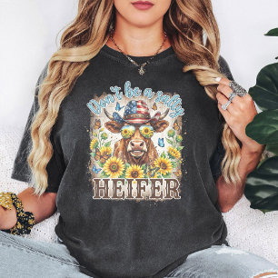 Sei Keine Salzsau Kuh Lustige Kuh Amerikanische Fl T-Shirt