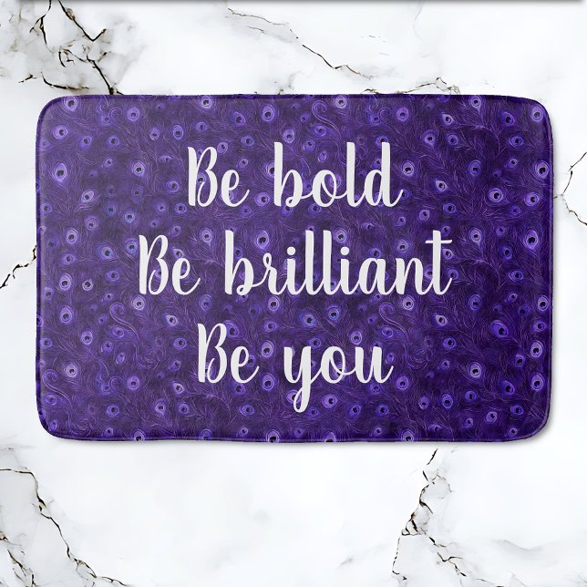 Sei kühl Lila Pfauenparadies Badematte (Purple Peacock Paradise - Be bold, Be brilliant, Be you Bathmat.)