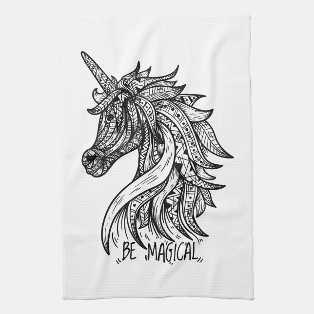 Sei magisches Einhorn Geschirrtuch (Vertikal)