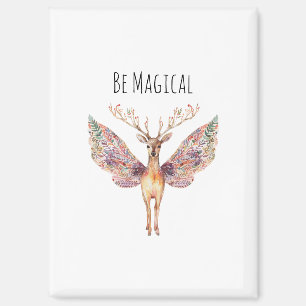 Sei Magisches Reh Lila Flügel Schmetterling Magnet