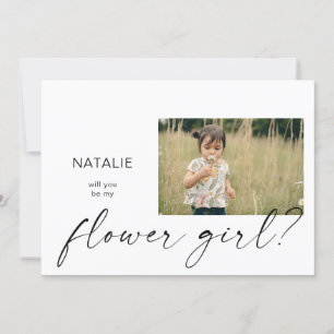 Sei mein Blumenmädchen Kleine Foto-Hochzeitsantrag Einladung