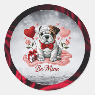 Sei mein englischer Bulldog Valentine Stickers