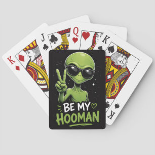 Sei mein Hooman Alien-Design Spielkarten