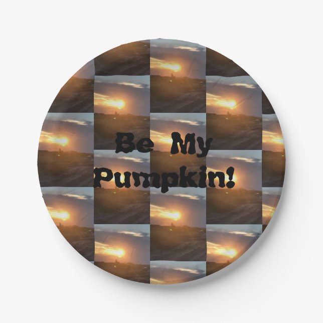 Sei mein Kürbis! Pappteller (Vorderseite)